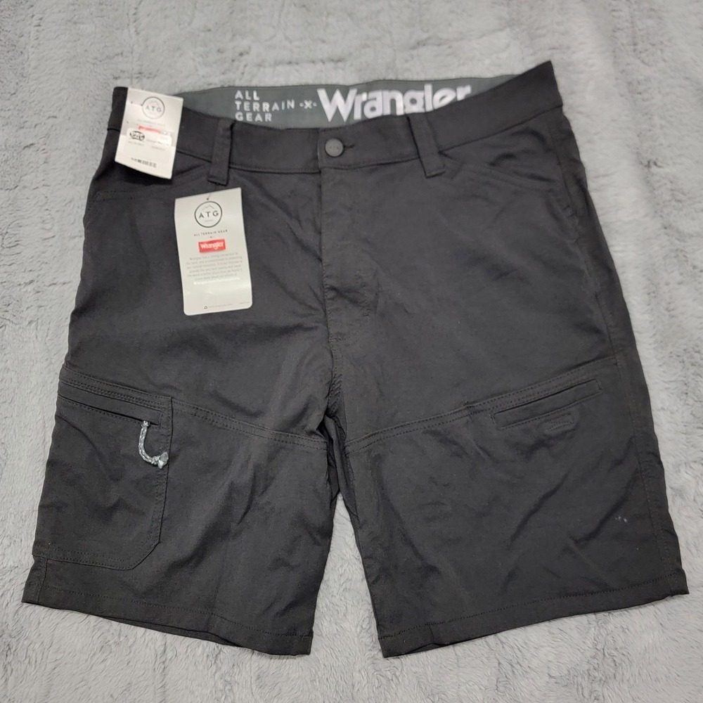 Wrangler ATG Shorts Mens 34 Black All Terrain 9" Performance Utility Hiking